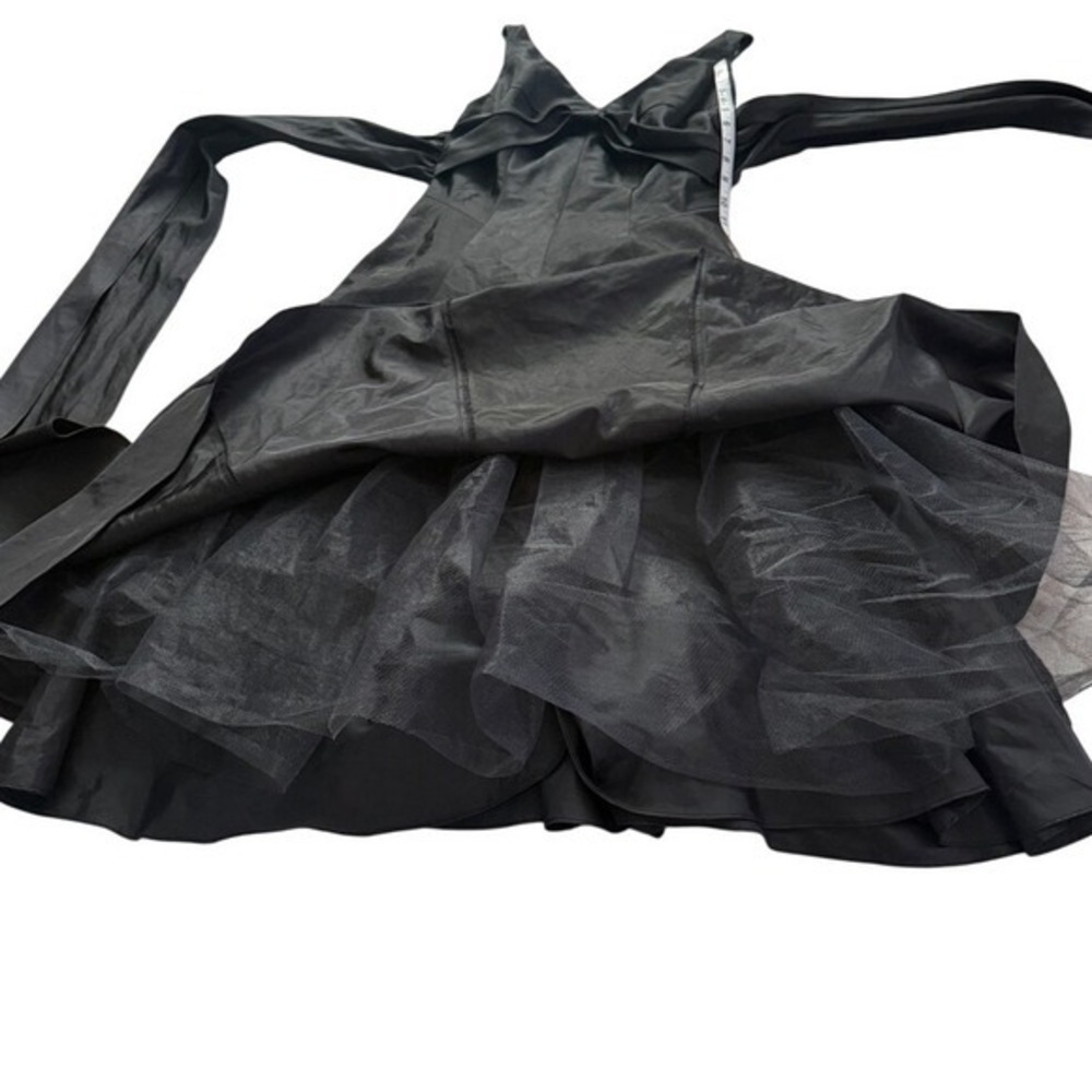 Onyx Nite Black Taffeta Crinoline Fit & Flare Dress 6 Vintage Whimsigoth Grunge - Picture 7 of 10